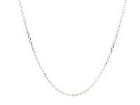 14k White Gold Faceted Cable Link Chain (1.2 mm)