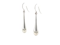 14k White Gold Long Polished Teardrop Dangling Earrings