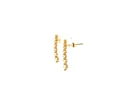 14k Yellow Gold Climber Post Earrings with Cubic Zirconias