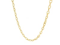 14k Yellow Gold Pendant Chain with Textured Links (3.3 mm)