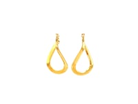 14k Yellow Gold Flat Polished Twisted Hoop Earrings