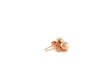 14k Rose Gold Round Faceted Style Stud Earrings(7mm)