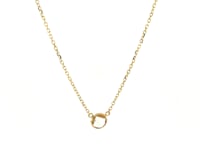 14k Yellow Gold 17 inch Necklace with Round White Topaz