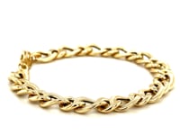 14k Yellow Gold Curb Chain Design with Diamond Cuts Bracelet (8.80 mm)