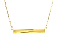 14k Yellow Gold Chain Necklace with a Shiny Flat Bar