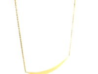 14k Yellow Gold Necklace with Polished Curved Bar Pendant