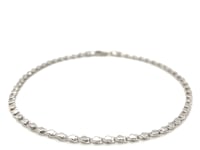 2.9mm 14k White Gold Heart Anklet