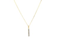 14k Yellow Gold Bar Pendant with Diamonds