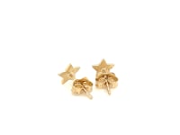 14k Yellow Gold Post Earrings with Stars(6.5mm)