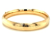 Classic Floral Carved Bangle in 14k Yellow Gold (10.00 mm)