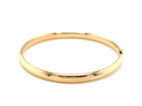 14k Yellow Gold Dome Design Polished Childrens Bangle (5.50 mm)