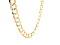 14k Two Tone Gold Pave Curb Chain (8.30 mm)