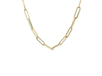 14k Yellow Gold Textured Paperclip Chain (3.50 mm)